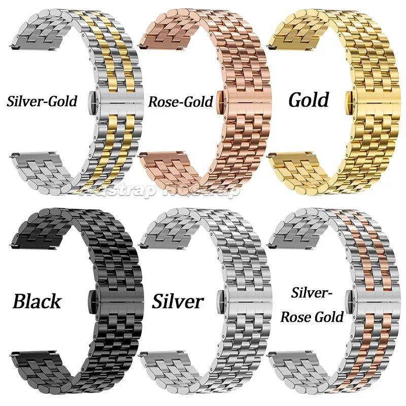 Premium Solid Stainless Steel Watch Band Replacement Strap with Adjustable Width and Versatile End Links