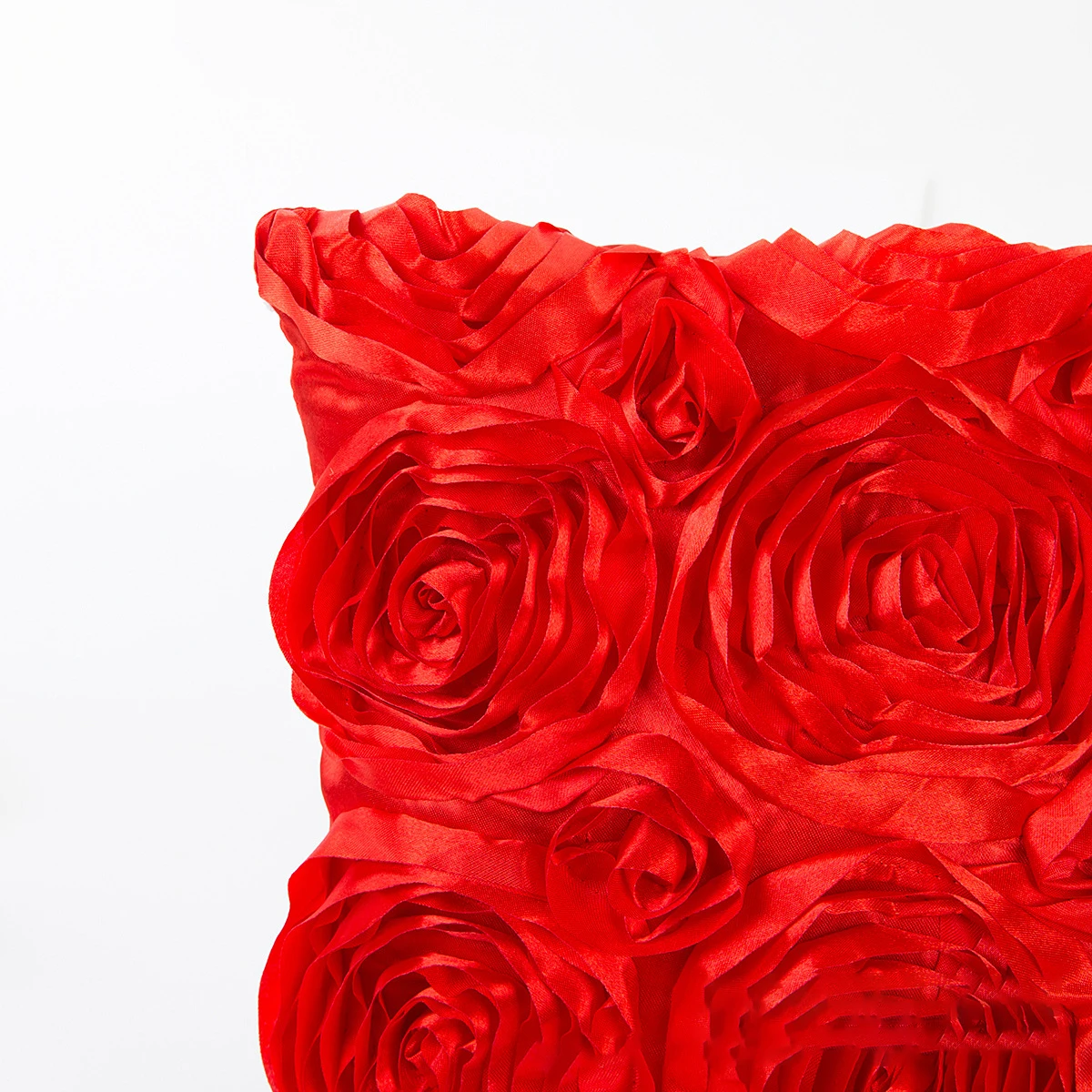 40*40CM  Fancy Wedding Gift Cushion Cover Hugging Pillow Cover 3D Rose Flower Hotel Soft Red Cushion Cover 5