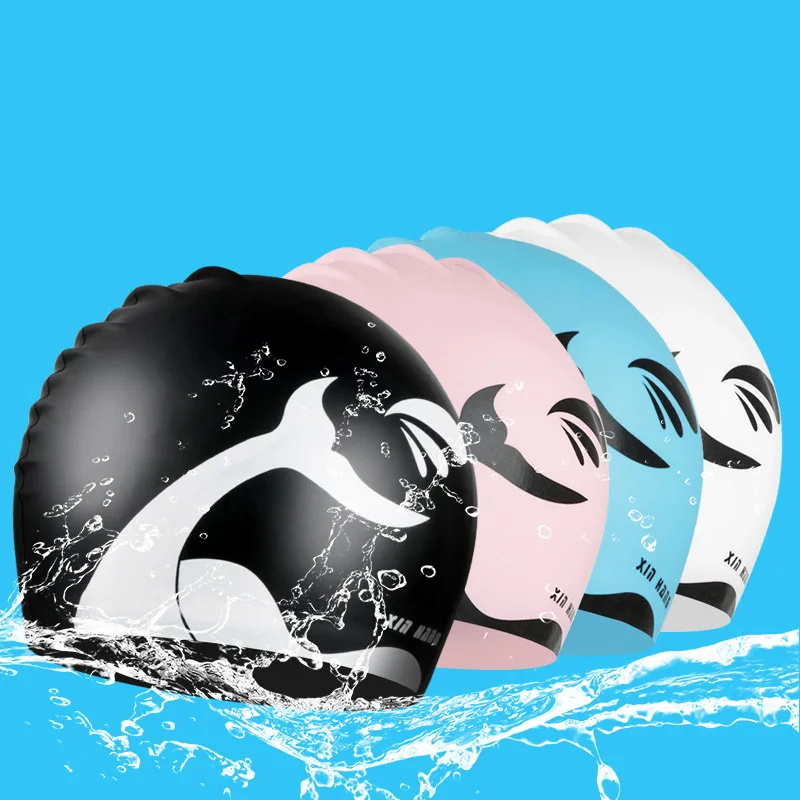 Adult Swimming Cap Men Women Long Hair High Quality Oversized Silicone Bubble Cap Ear Protection Waterproof and Hair Care