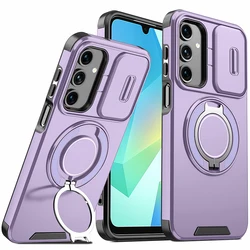 Shockproof Armor Back Cover with Ring Stand and Camera Protection for Samsung A55 5G (LK-purple)