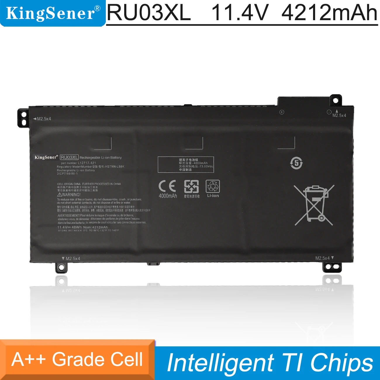 Kingsener Ru03Xl Batteria Del Computer Portatile Per Hp Probook X360 11 G3 G4 G5 G6 440 G1 Serie Hstnn-Lb8K Hstnn-Ub7P Hstnn-Ib8P L12791-855