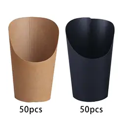 French Fries Box Kraft Paper Cups Holder Disposable Paper Cup Fry Holder for Baking Store