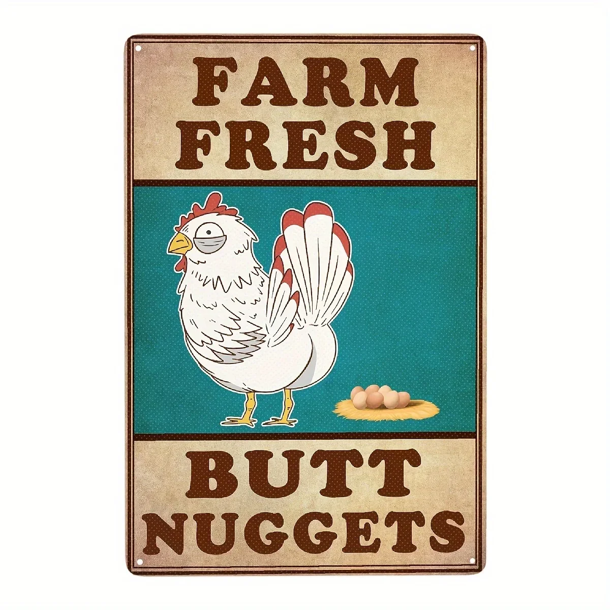 

Vintage Chicken Sign, Chicken Farm Fresh Metal Sign Vintage Chicken Wall Decor, Poster Gift For Home Bedroom Bar Restaurant