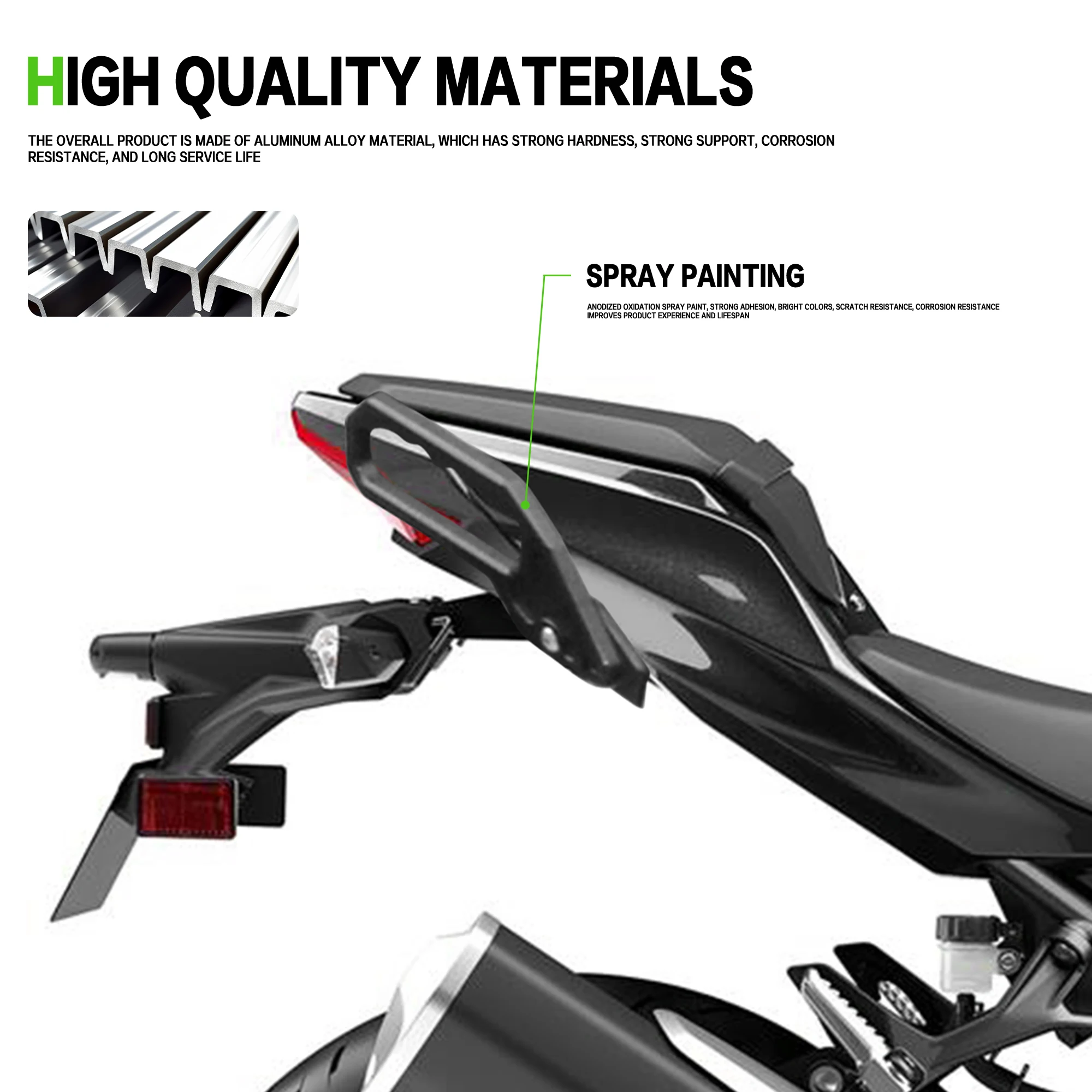 Kawasaki NINJA400 Z400 2018 2019 2020 2021-2025 수정 된 오토바이 NINJA400 테일 팔걸이 모토 크로스 리어 윙 리어 핸드 레일