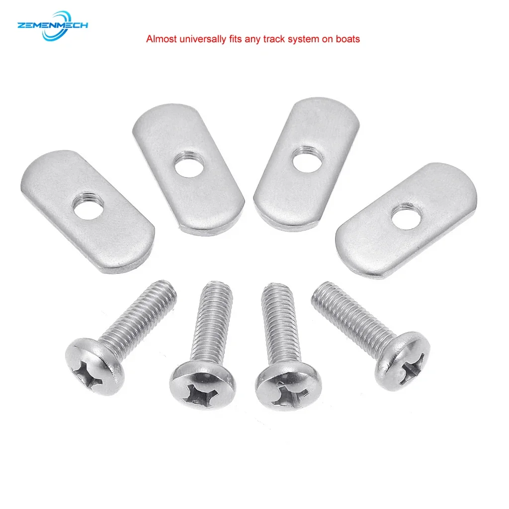 316 Stainless Steel Kayak Rail Track Screws Track Nuts Hardware Kayak Mounting Replacement Kit Boat Outdoor Tool Accessories Hot