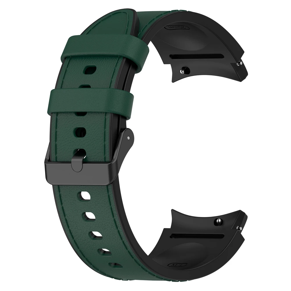 Elegant Leather and Silicone Watch Strap - Premium Replacement Band Bracelet Belt