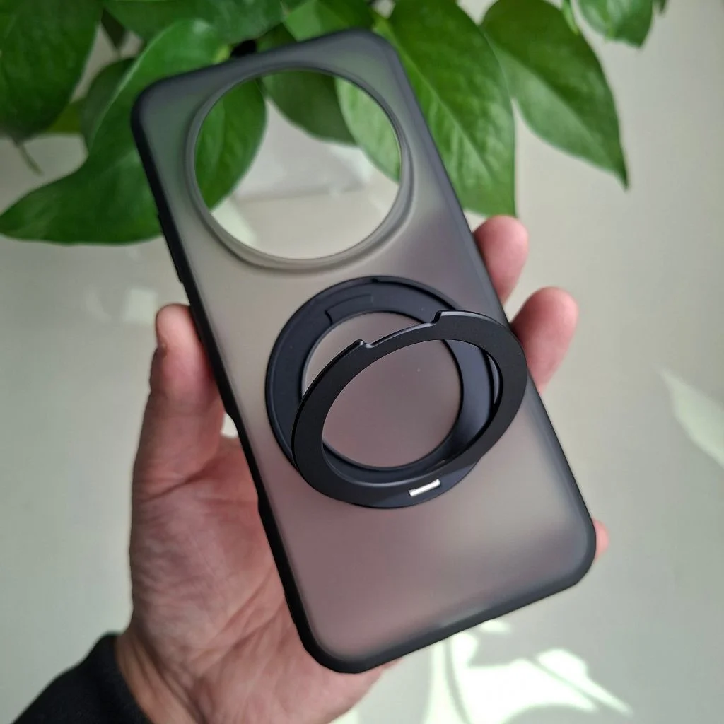 Shockproof Magnetic Translucent Matte Case with Rotatable Metal Ring Holder