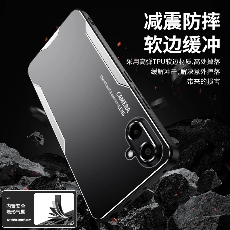 Luxury Metal Matte Camera Protection Phone Case - Shockproof Bumper Cover