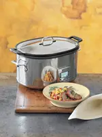 Stainless Steel Electric Slow Cooker 7 Quart, Aluminum Insert, Programmable LCD Screen Digital Timer, SD700350, Silver 2