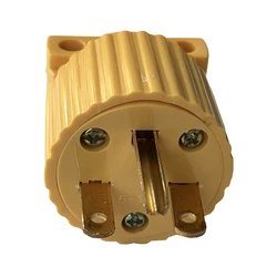 Enhanced Industrial Power Socket Plug - 15A, 3 - Pole, Locking Connector, Yellow - US Plug (L6 - 15P Plug)