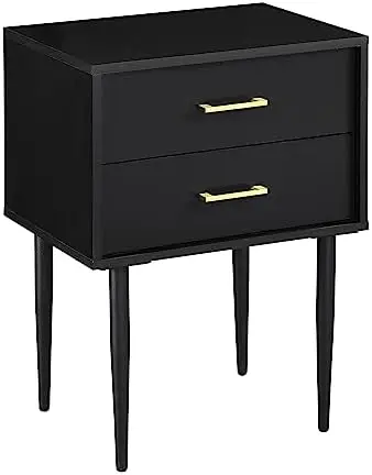 

Olivia 2 Drawer Wood Rectangle Side Table Living Room Small End Accent Table, 20 Inch, Slate Grey Acrylic nordic chair Metal cha