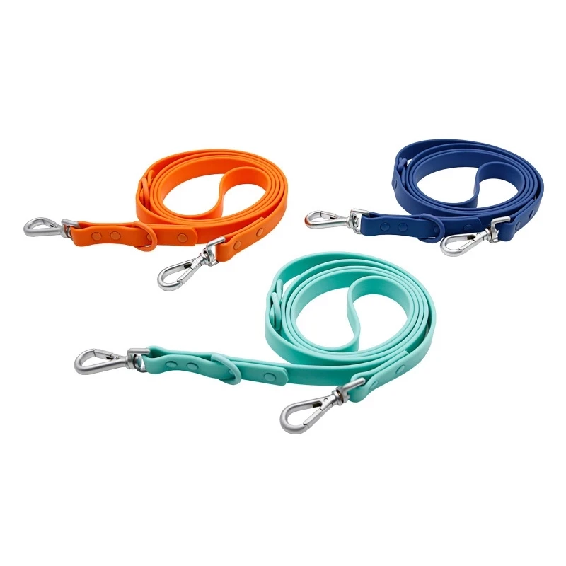 Waterproof Dog Leash PVC Double Head Two Dog Leashes Adjustable Long