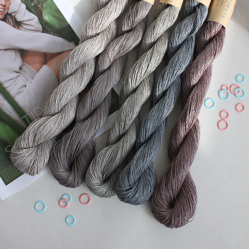 1*50g100% Natural Linen Lace Weight Hand Knitting Crochet Yarn  for Summer Fashion Garments Baby Clothes Soft and cool 3