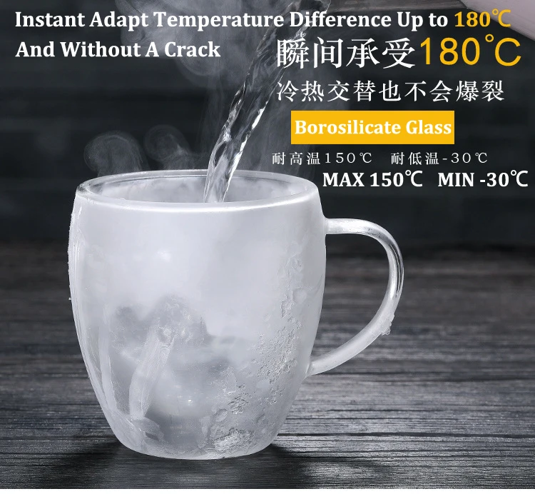 Glass Coffee Mug Double Wall Transparent  400ml Glass Double Wall Coffee  Mug - Glass - Aliexpress