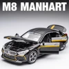 1:32 Scale BMW M8 MANHART Toy Car Model Metal Diecast Doors Opened Pull Back Simulation Vehicle Models Decoration Kids Gift Boy 1