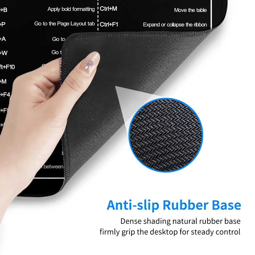 HD Print Office Shortcuts Mouse Pad Large Extended Keyboard Mousepad For Excel Word Powerpoint Gaming Desk Mat Stitched Edge mouse pad,gaming mousepad,computer desk mat
