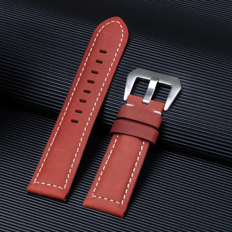 Dark Brown Crazy Horse Leather Watch Strap – Genuine Leather Belt