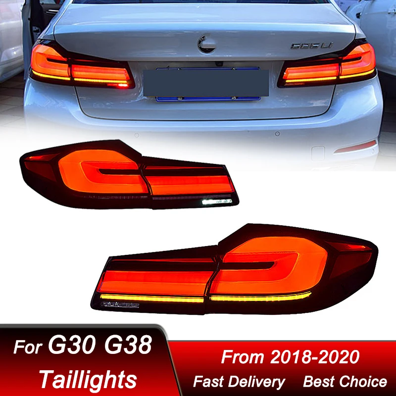 

Автомобильные задние фонари для BMW 5 серии G30 G38 2018-2020, новый стиль, 3D полная яркость, сигнал поворота, задний фонарь в сборе