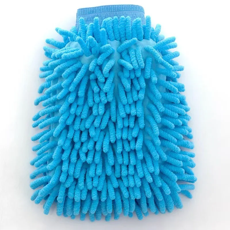 Ultra-Soft Double-Sided Long Pile Car Wash Mitt – Thick Plush Microfiber Dust Removal Tool for Home and Vehicle Cleaning