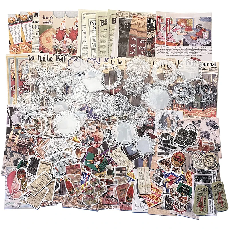 260 PCS Vintage Scrapbook Sticker Aesthetic Journaling Scrapbooking  Supplies kit Planner Sticker for College Album Notebook DIY