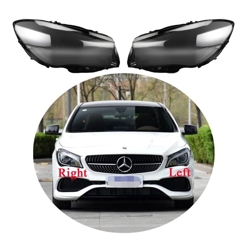 

For Mercedes-Benz W117 CLA 2016 2017 2018 2019 Headlights Cover Transparent Lampshade Lamp Shade Headlamp Shell Lens Plexiglass