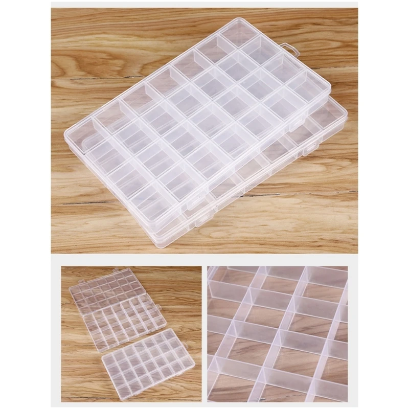 1 Pc 28 Grid Rectangle Plastic Jewelry Box Compartment Storage Box Case Jewelry Earring Bead Craft Display Container Organizer