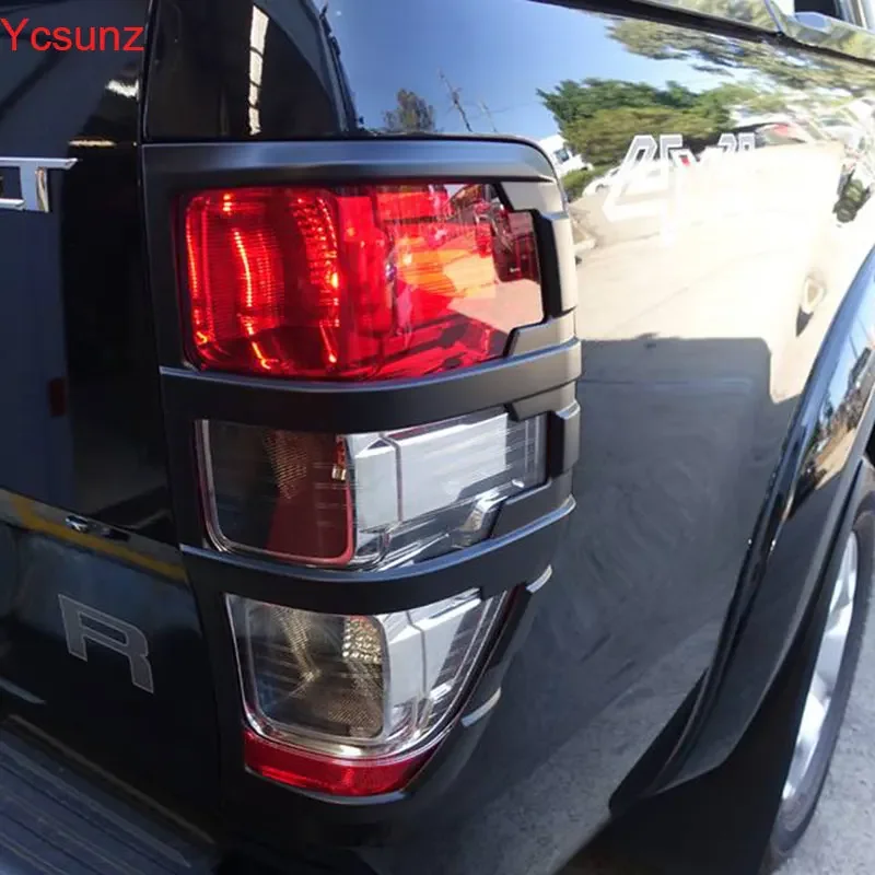 Car Accessories Car Styling ABS Matte Black Tail Lights Covers Trim For FORD RANGER T6 T7 T8 2012 -