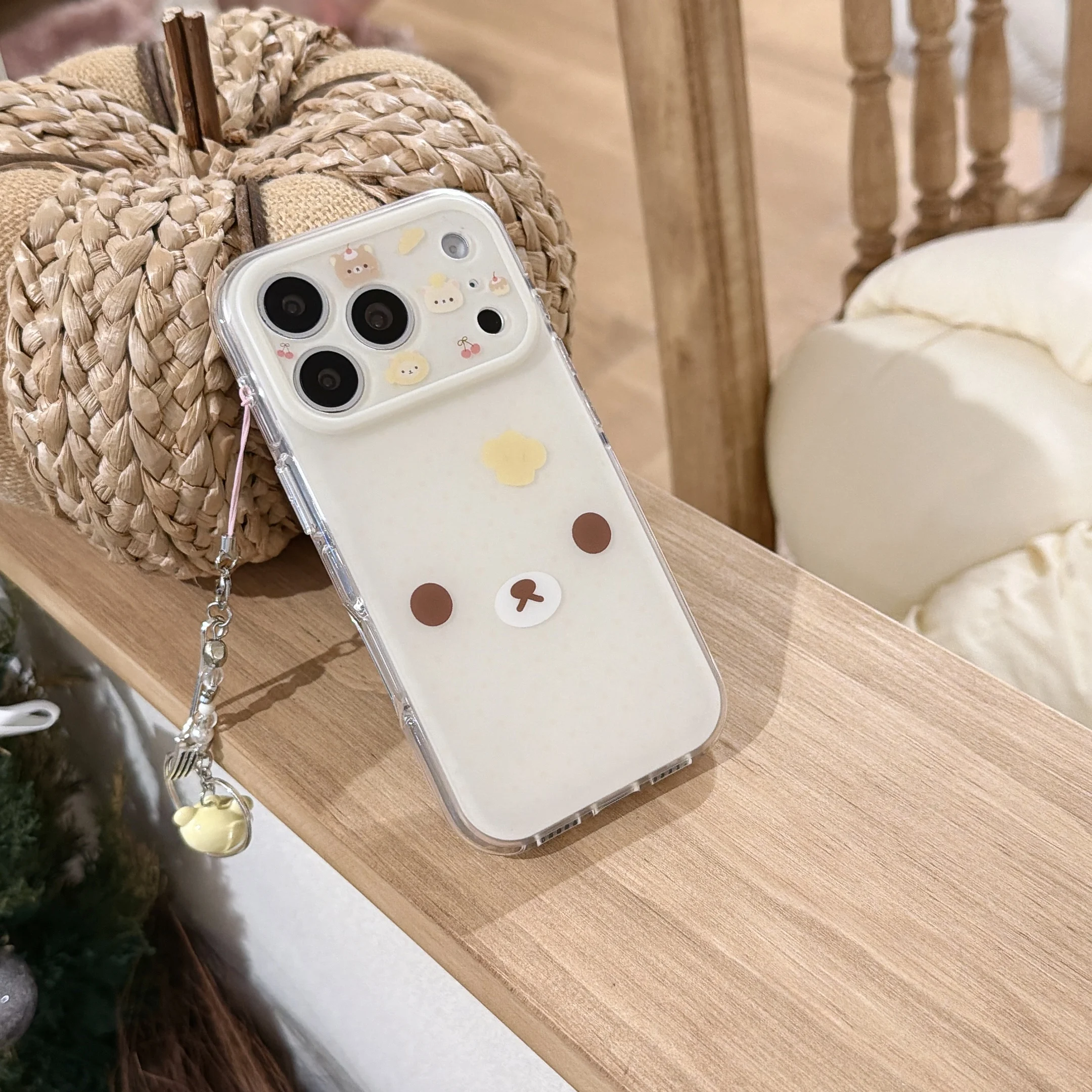 Niedliche Cartoon Rilakkuma Weiß-Brauner Bär Handyhülle für iPhone 17 Pro Max, auch passend für iPhone 15 16 Pro Max – Detail 6