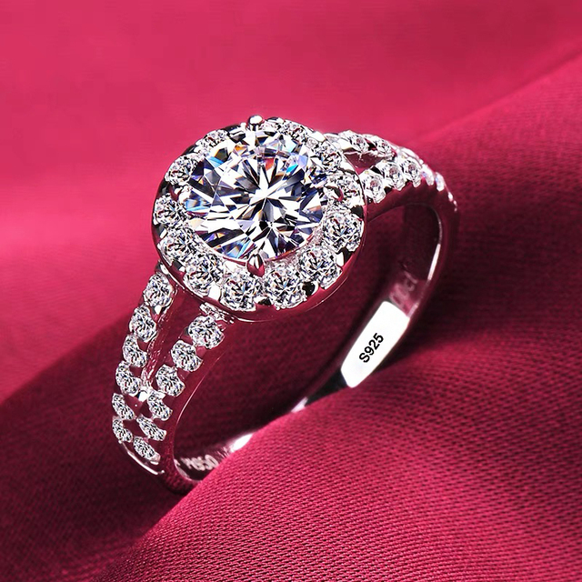 Fade 18K White Gold Rings Women High Quality Zirconia Diamond Original 925 Silver Rings Wedding Band Bridal Jewelry Gift