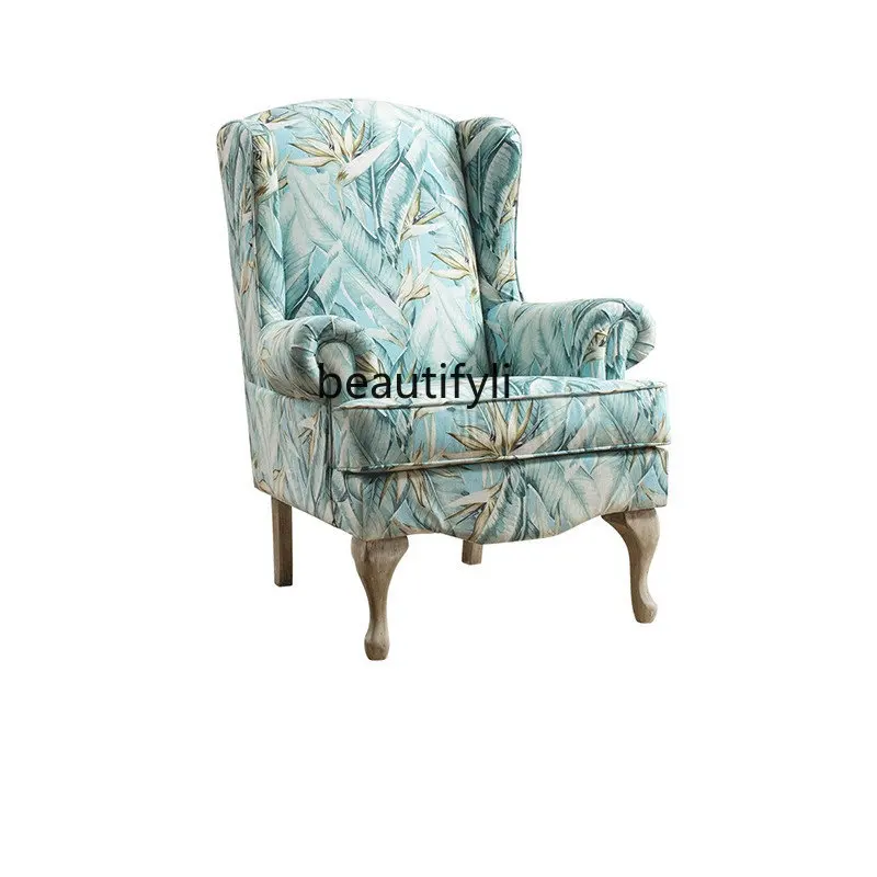 

yj American Fabric High Back Chair Bedroom Couch Single Seat Princess Chair Household