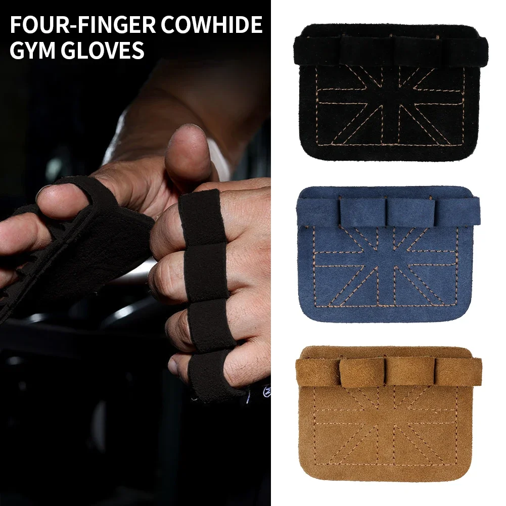 Cowhide Leather Weight Lifting Gloves Anti-Slip Palm Pad Half Finger Training Gym Glove Fitness Sports Accessories Protection