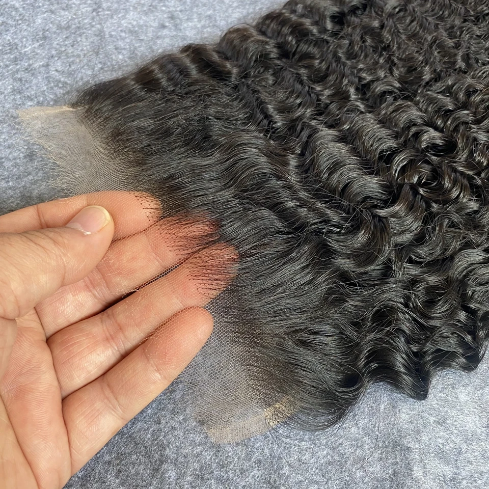SKINLIKE 7x7 Real HD Lace Frontal Melt Skins Deep Curly invisible HD Lace Closure Only Wave Kinky Curly Water Wave Human Hair