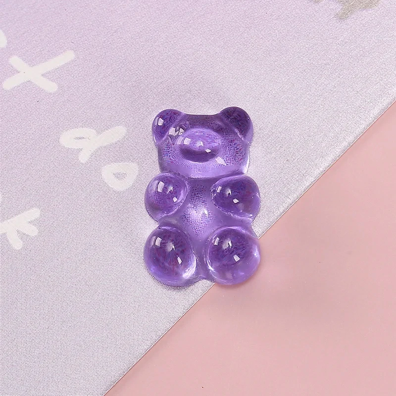 50 Stück 3D Cartoon Jelly Bear Nail Art Harz Charms Strass Kawaii Zubehör Drücken Sie auf Nägel Dekorationen DIY Zubehör Teile – Detail 7