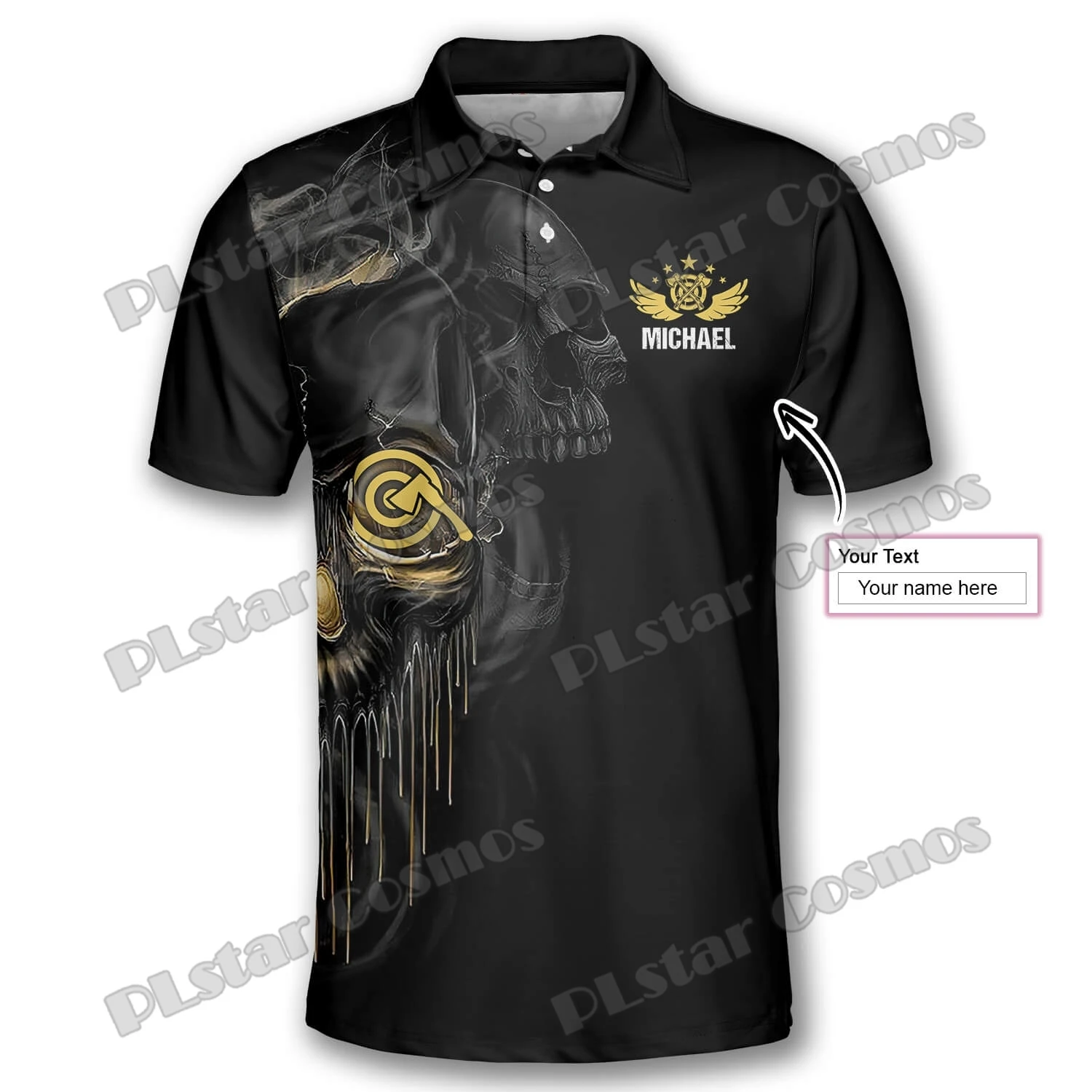 

Custom Name Axe Throwing Skull Shut Up and Throw 3D All Over Printed Men's Polo Shirt Summer Unisex Sports Casual Shirt POL84