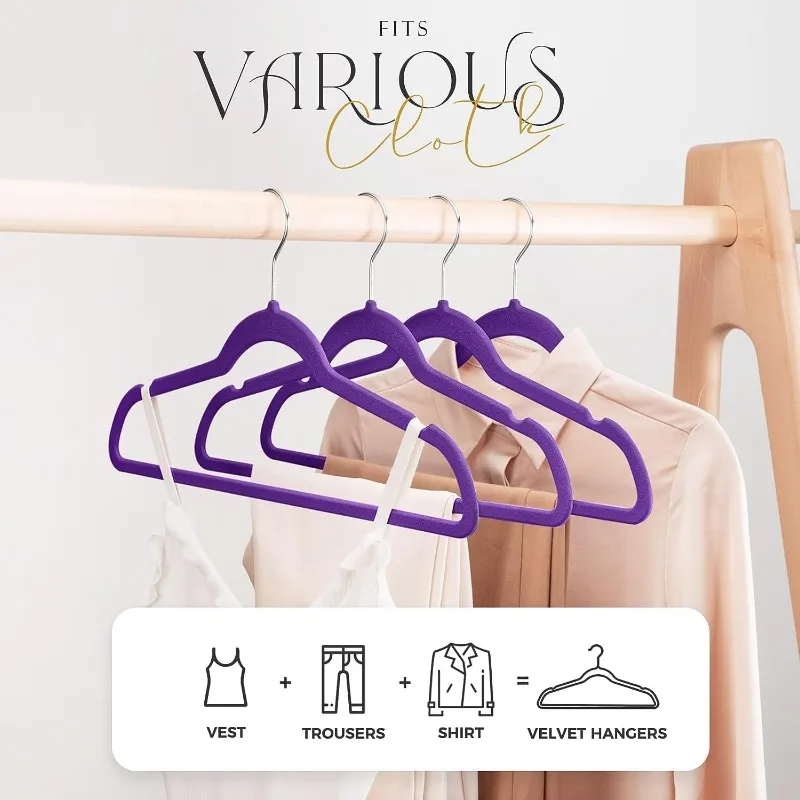 remium Velvet Hangers, Non-Slip Thin Flocked Felt Hangers, Sturdy Clothes  Hangers Heavy Duty Coat Hangers