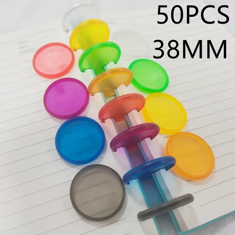 38MM large solid translucent frosted binding ring buckle 50PCS loose-leaf notepad mushroom hole plastic binding disc