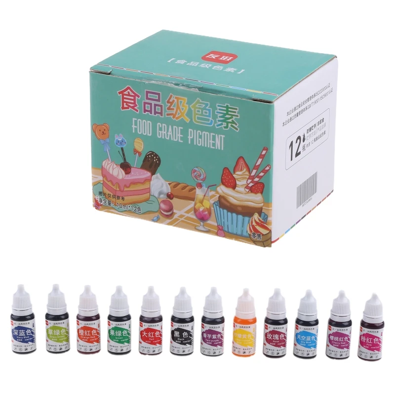 10ml Natural Ink Food Coloring Cake Pastries Cookies Liquid Dye Pigment Baking Decor Fondant Cooking Icing DIY Crafts