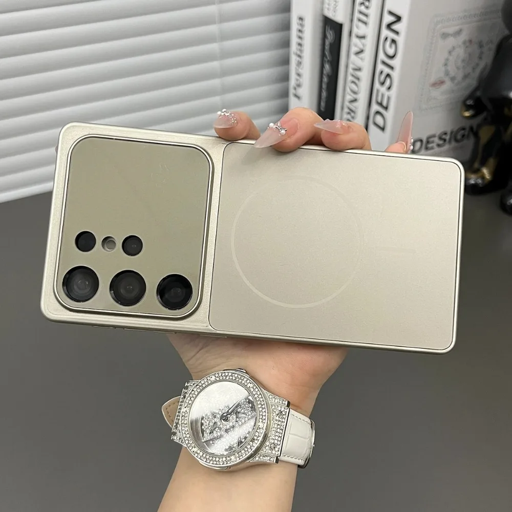 Luxury Large Window Magnetic Wireless Charging Armor Case Cover