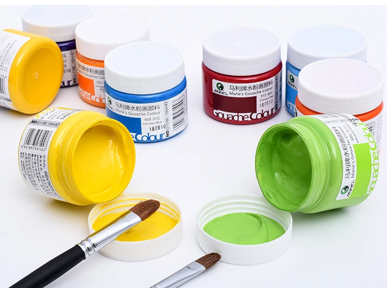 1Pc Marie Water Powder Pigment 100ml Student Art Pigment Children's Water Powder G1100 Student Supplies