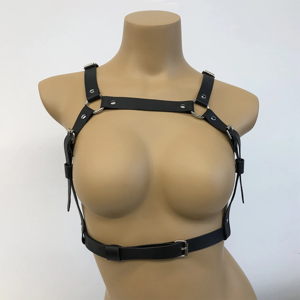 Damen Mode Taillengürtel Lederriemen Brustgurt Hosenträger für Frauen Dekorative Harness-Riemen Gothic Kleidung Accessoires