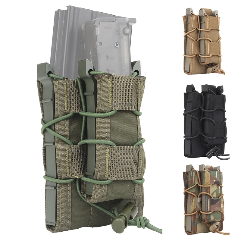 

Tactical Magazine Pouches 5.56 & 9mm Molle Airsoft Wargame Paintball Double Mag Case Outdoor Hunting Shooting Sports Mag Carrier