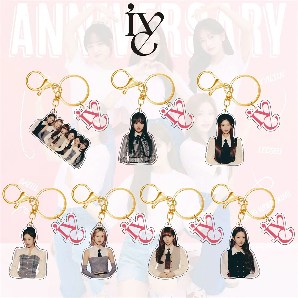

Прозрачный акриловый брелок для ключей от Kpop IVE, 2 шт., человеческий брелок, подвеска в сумку, Yujin Gaeul, Wonyoung, LIZ Leeseo, коллекция подарков для поклонников