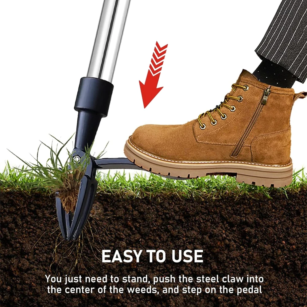 Standing Weed Puller Manual Vertical Weighing Weighing Grass Shovel Garden Stainless Steel Weeder Claw Hook Tools 5