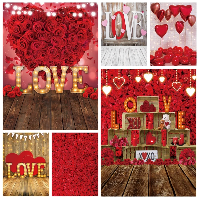Fondo de fotografía para el Día de San Valentín, 14 de febrero, tablero de  madera, purpurina, amor, corazón, rosa, boda, Baby Shower, Fondo para  estudio fotográfico|Fondo| - AliExpress