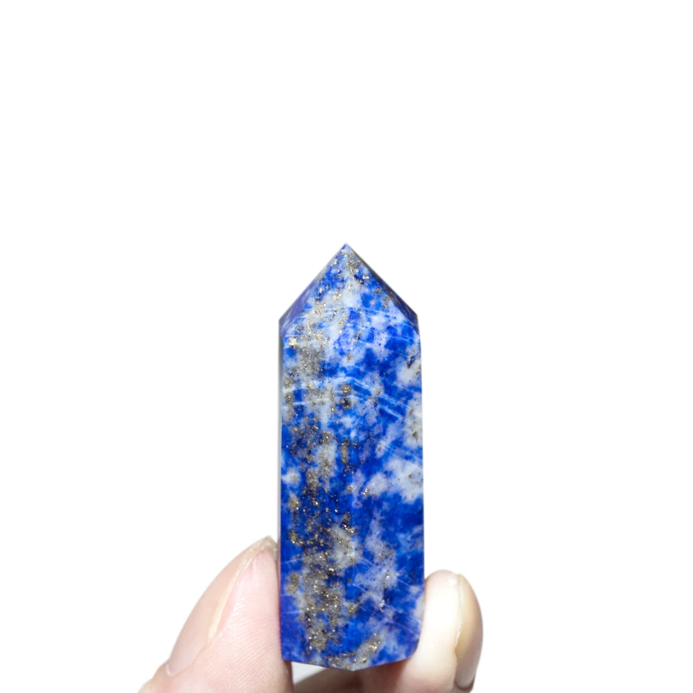 Natural Crystals Stone lapis lazuli Wands Polishing Reiki Healing Energy Stone Hexagonal Point Obelisk Gemstones 1.57"-3.14" healing stones