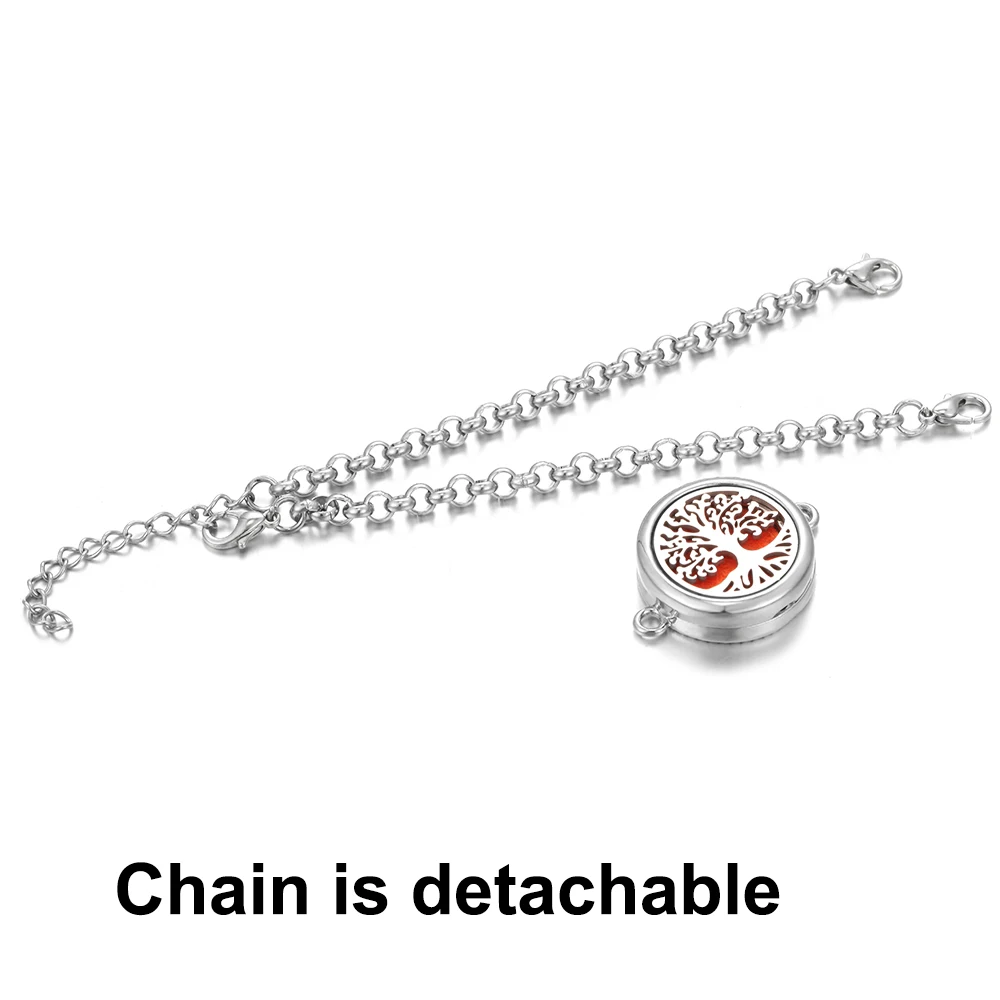 Men's Aromatherapy Essential Oil Diffuser Bracelet with Open Locket Charm