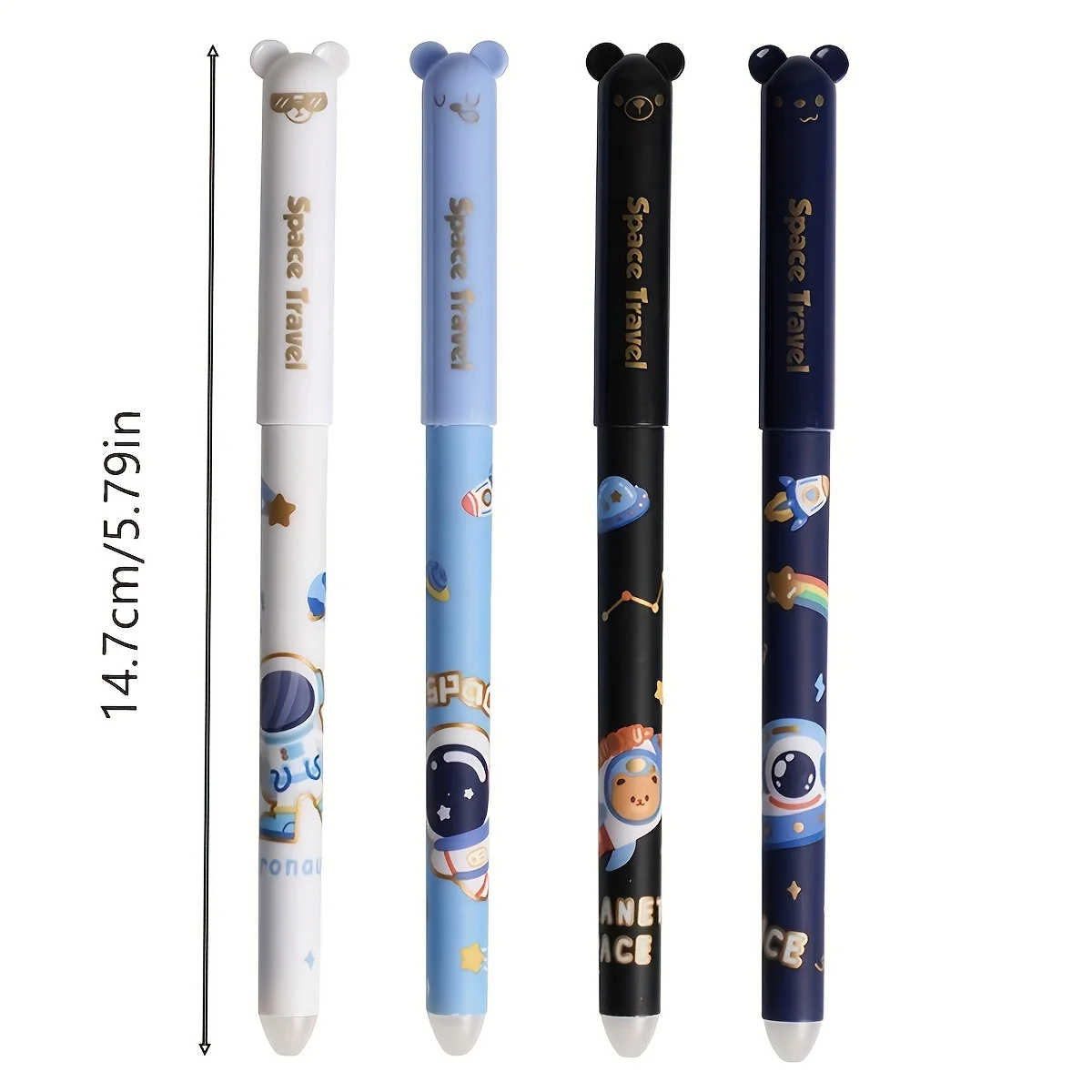 16pcs erasable gel pens, 0.5mm fine tip, blue ink, with built-in eraser, ideal for note-taking and writing, perfect for office - 2