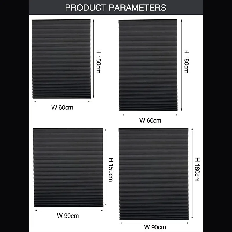 Blackout Blind for Window Pleated Blinds Cordless Shade Light Filtering Shades for Bathroom Kitchen Office curtains windows