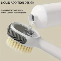 1pcTwo in one shoe brush, household press out liquid shoe wash brush, press type soft fur clothing cleaning brush 1
