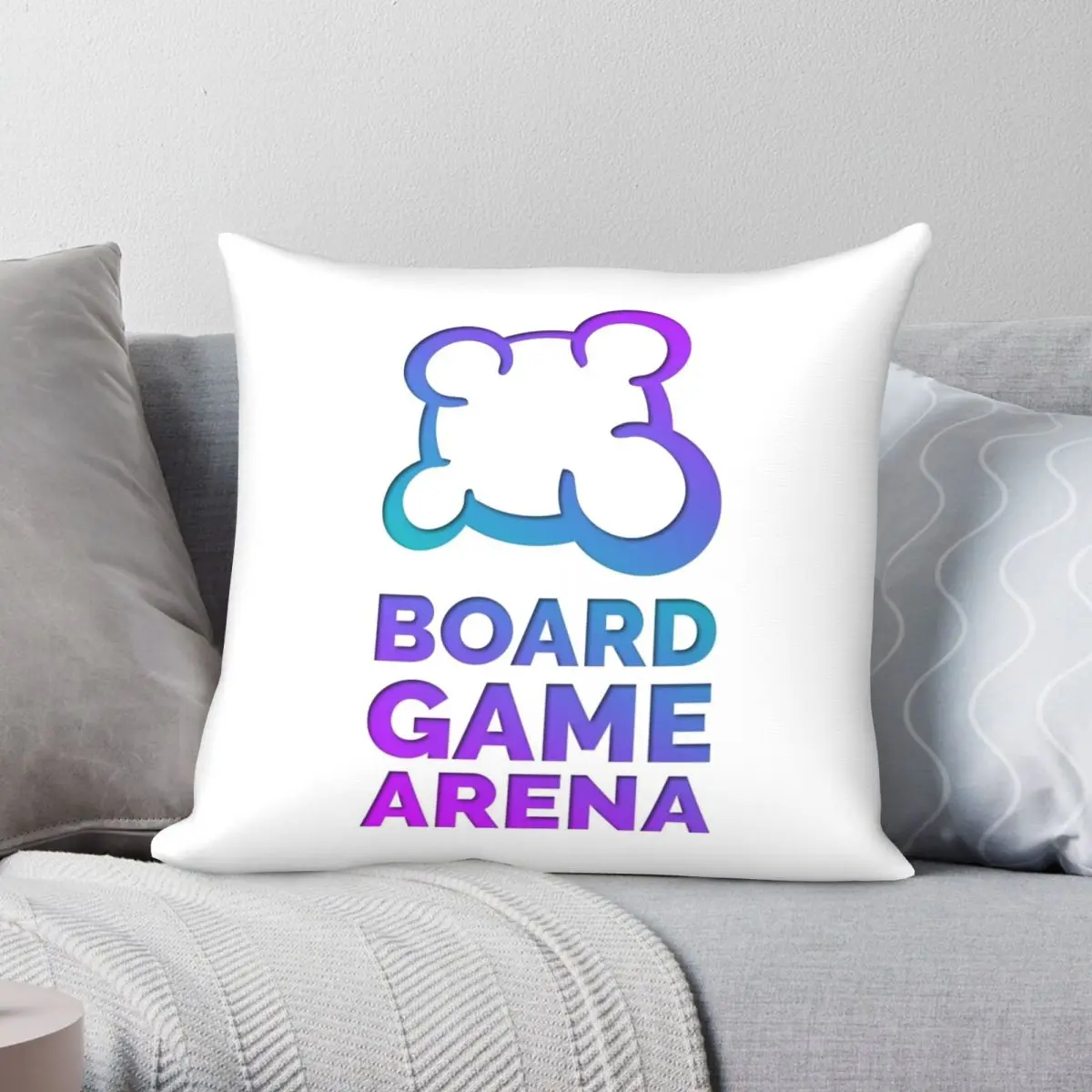 Board Game Arena Square Pillowcase Polyester Linen Velvet Printed Zip Decor Sofa Cushion Cover